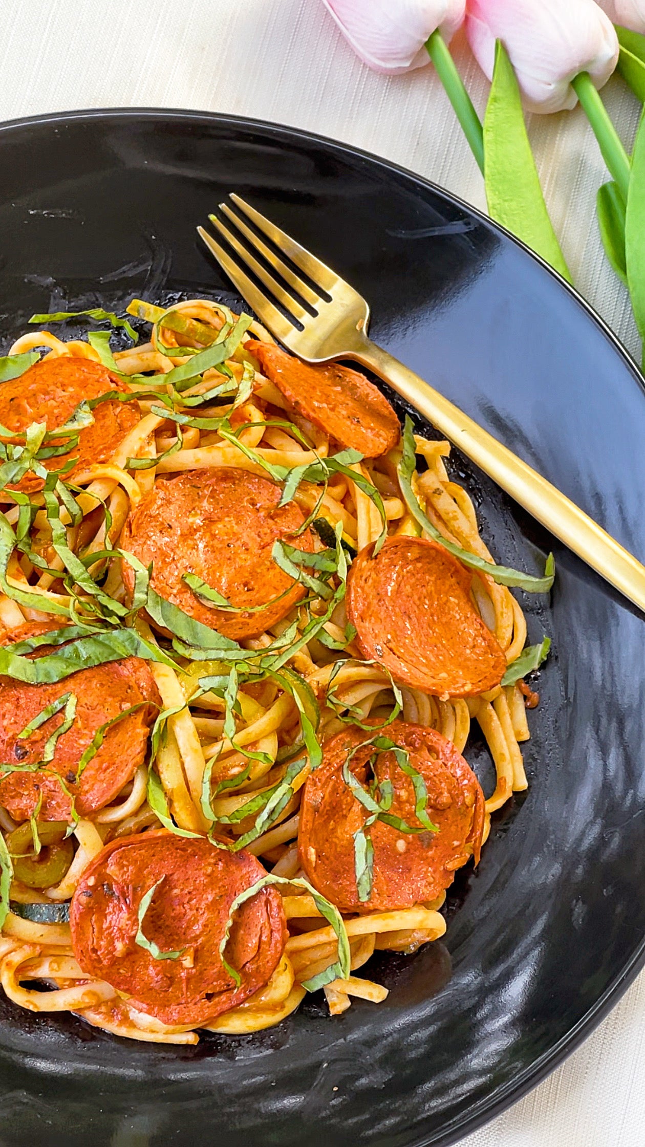 Plant-based Pepperoni Pasta Recipe