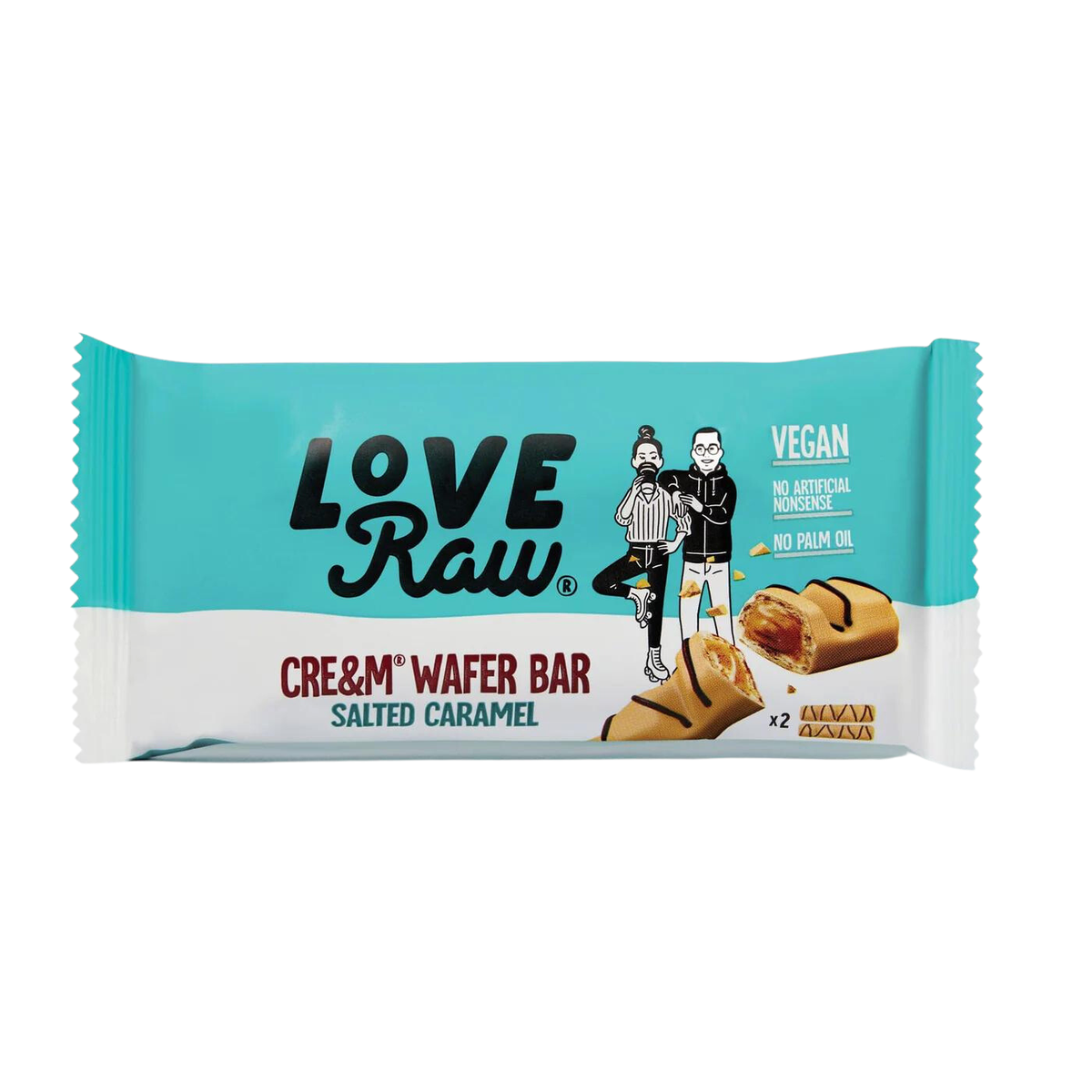LoveRaw Salted Caramel Cream Wafer Bar 45g Vegan Supply