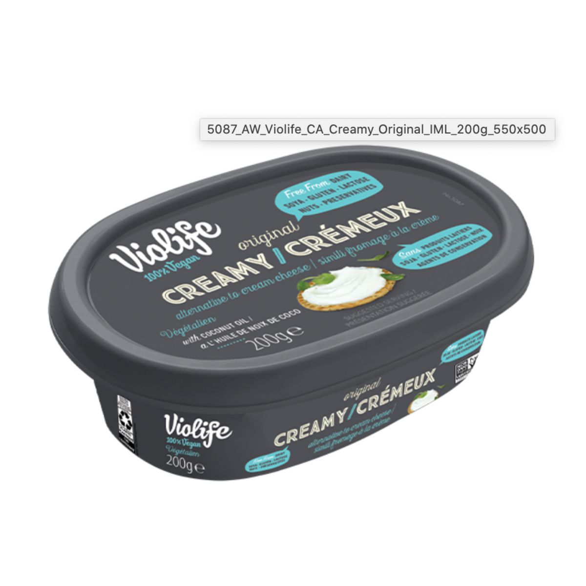Violife Original Cream Cheese Tub 200g Vegan Supply