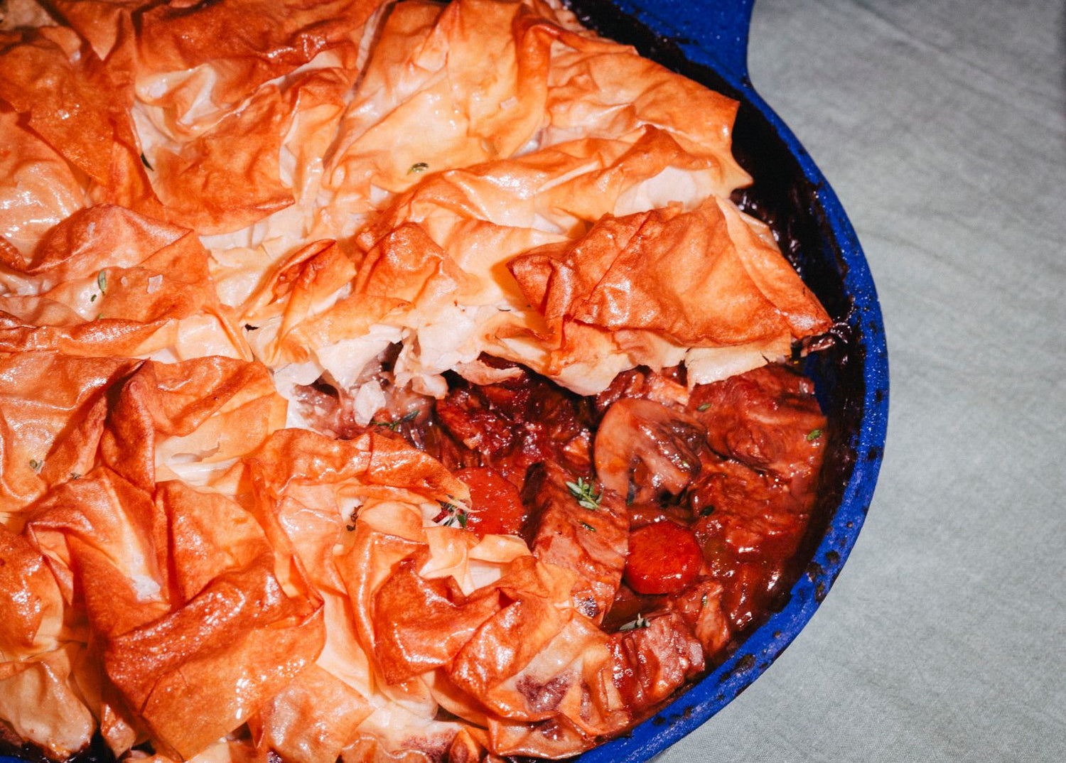 Juicy Marbles Meaty Mushroom Phyllo Pie Recipe