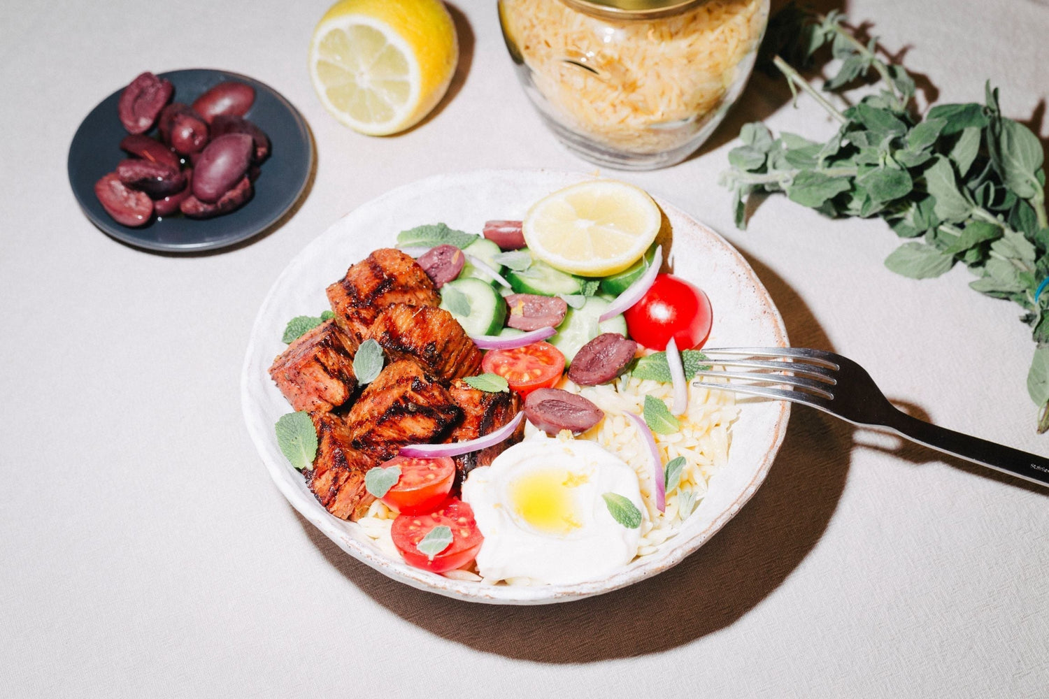 Juicy Marbles Meaty Meat Mediterranean Salad Bowl Recipe