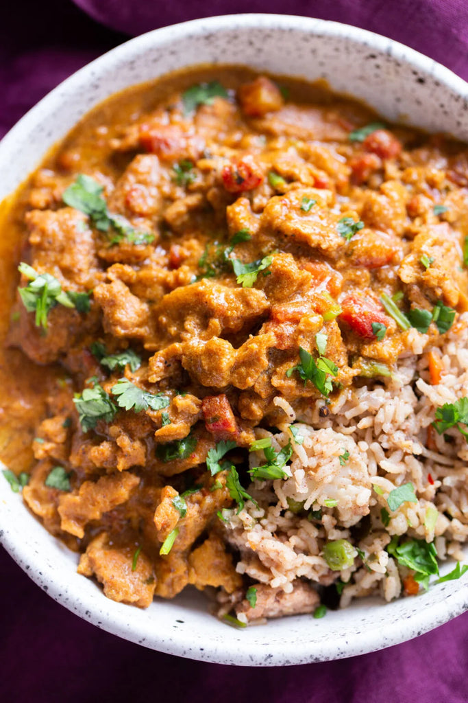 Vegan Instant Pot Coconut "Chicken" Curry with Soy Curls Recipe