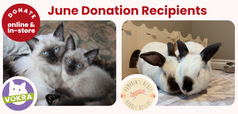 June 2026 Donation Recipients - VOKRA & Pumpkin's Acres Rabbit Rescue