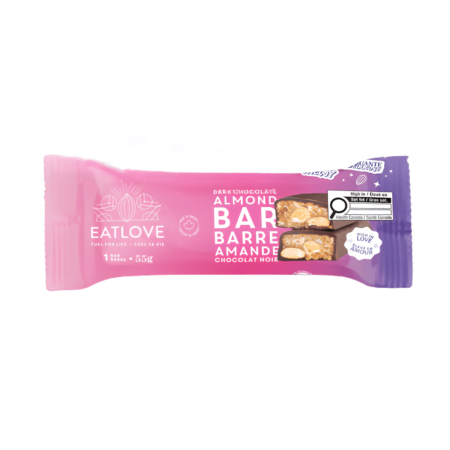 EatLove Dark Chocolate Almond Bar - 55g