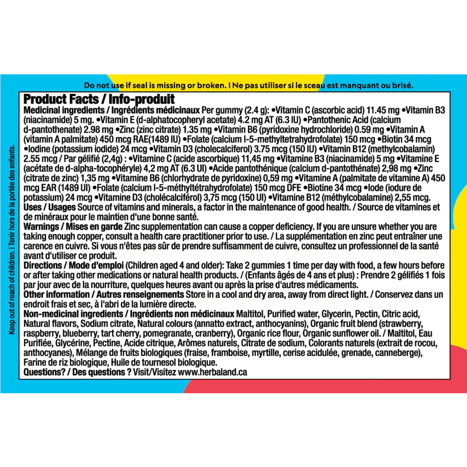 Herbaland Kids Multivitamin Bears - 60 Gummies
