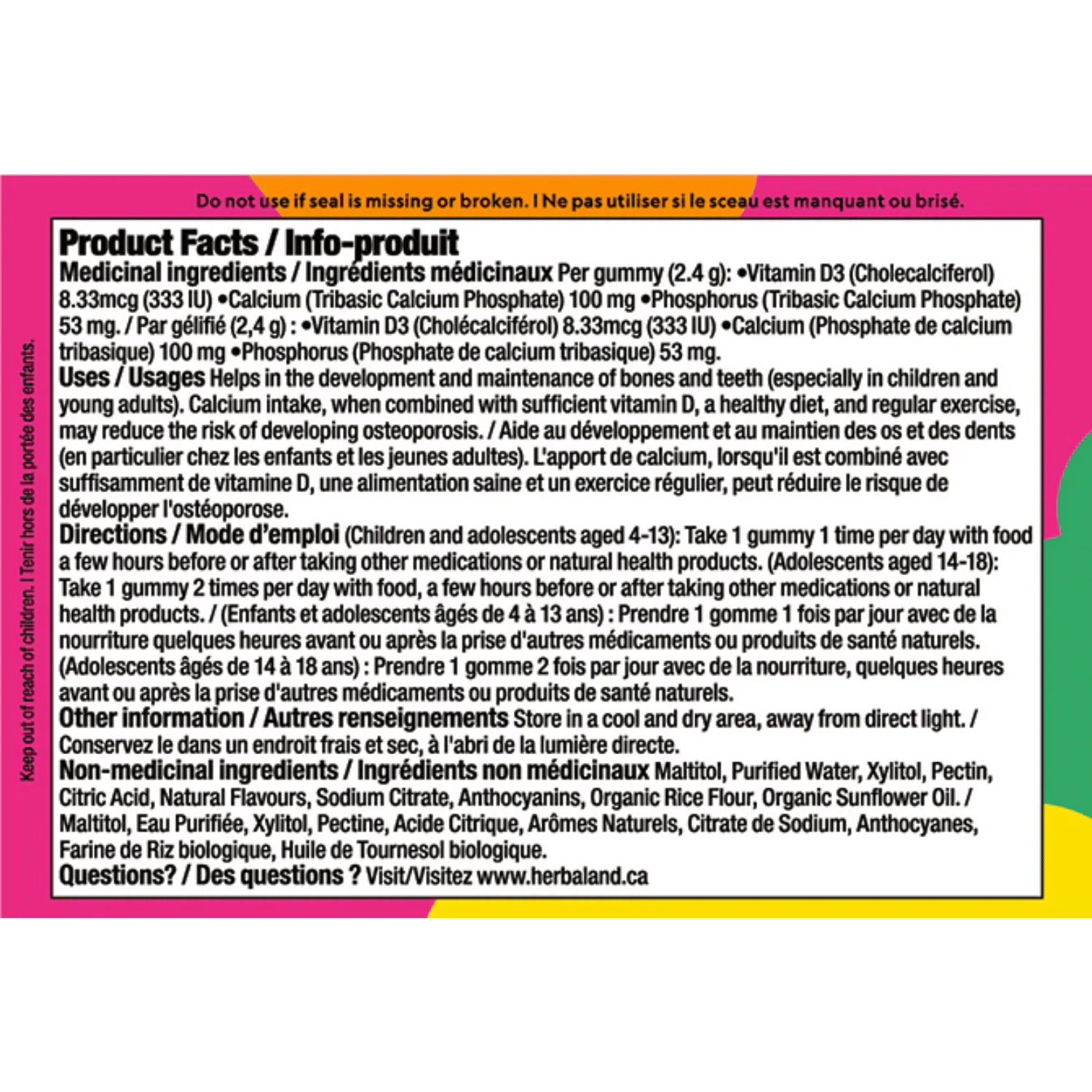 Herbaland Kids Calcium Bears - 60 Gummies