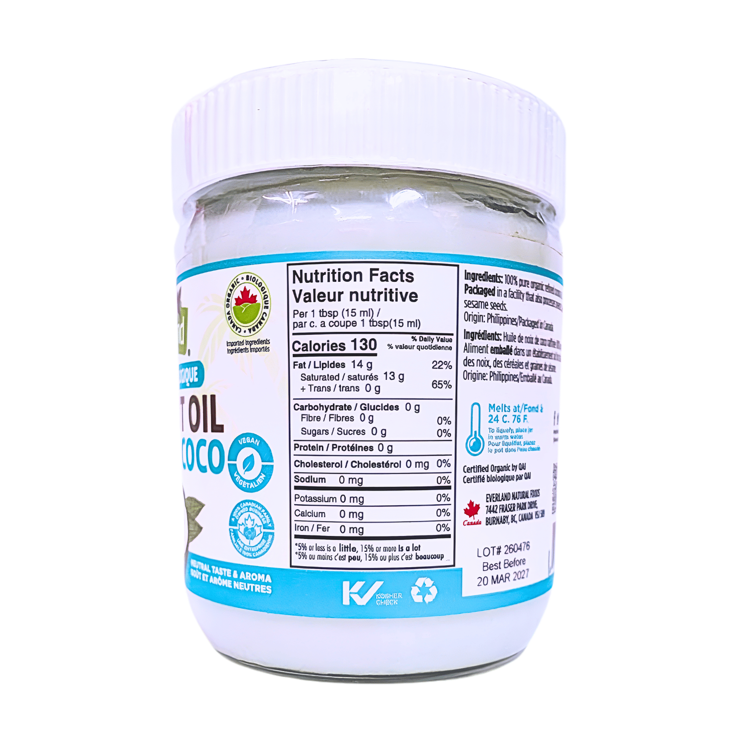 Everland Organic Coconut Oil - 500m