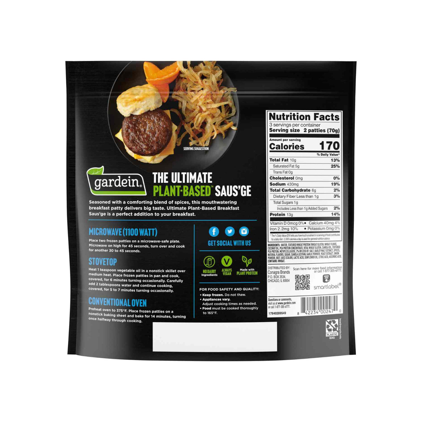 Gardein Supreme Breakfast Saus'ge - 390g
