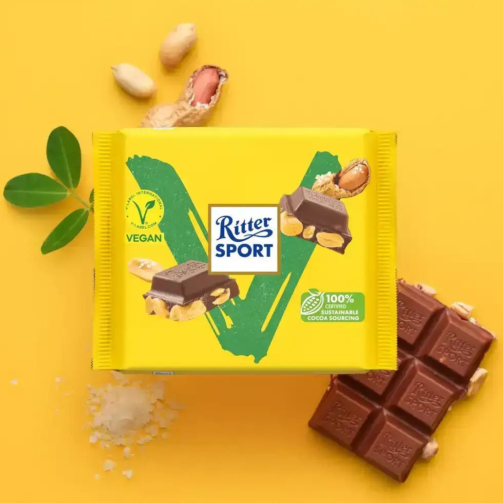 Ritter Sport Roasted Peanut Vegan Chocolate Bar - 100g