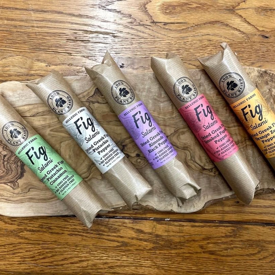 Hellenic Farms Almond and Pepper Fig Salami - 180g