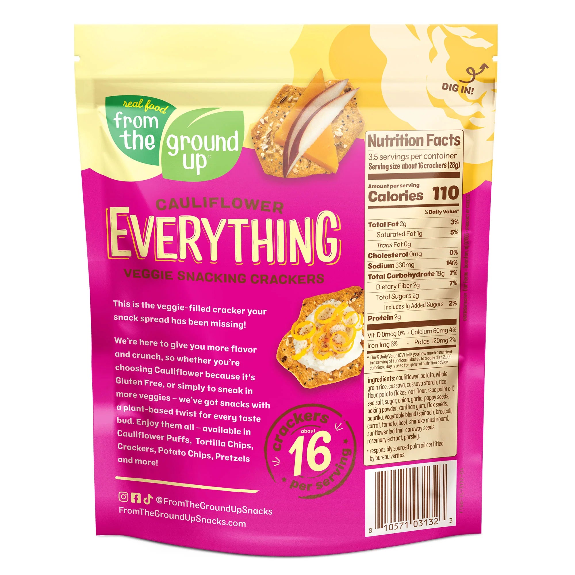 From The Ground Up Chou-fleur Tout Snacking Cracker - 100g