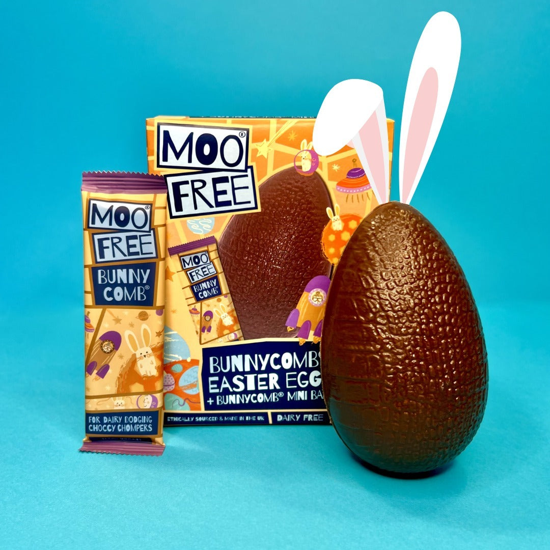Moo Free 'Bunnycomb' Vegan Honeycomb Milk Chocolate Mini Bar - 20g
