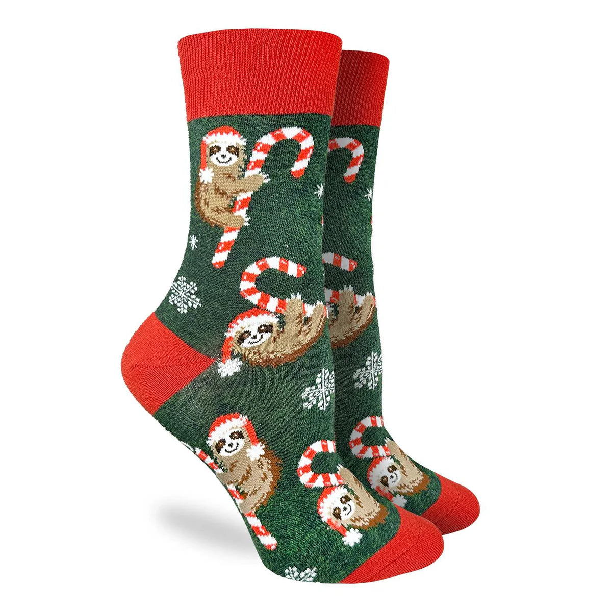 Good Luck Sock Candy Cane Sloths Socks