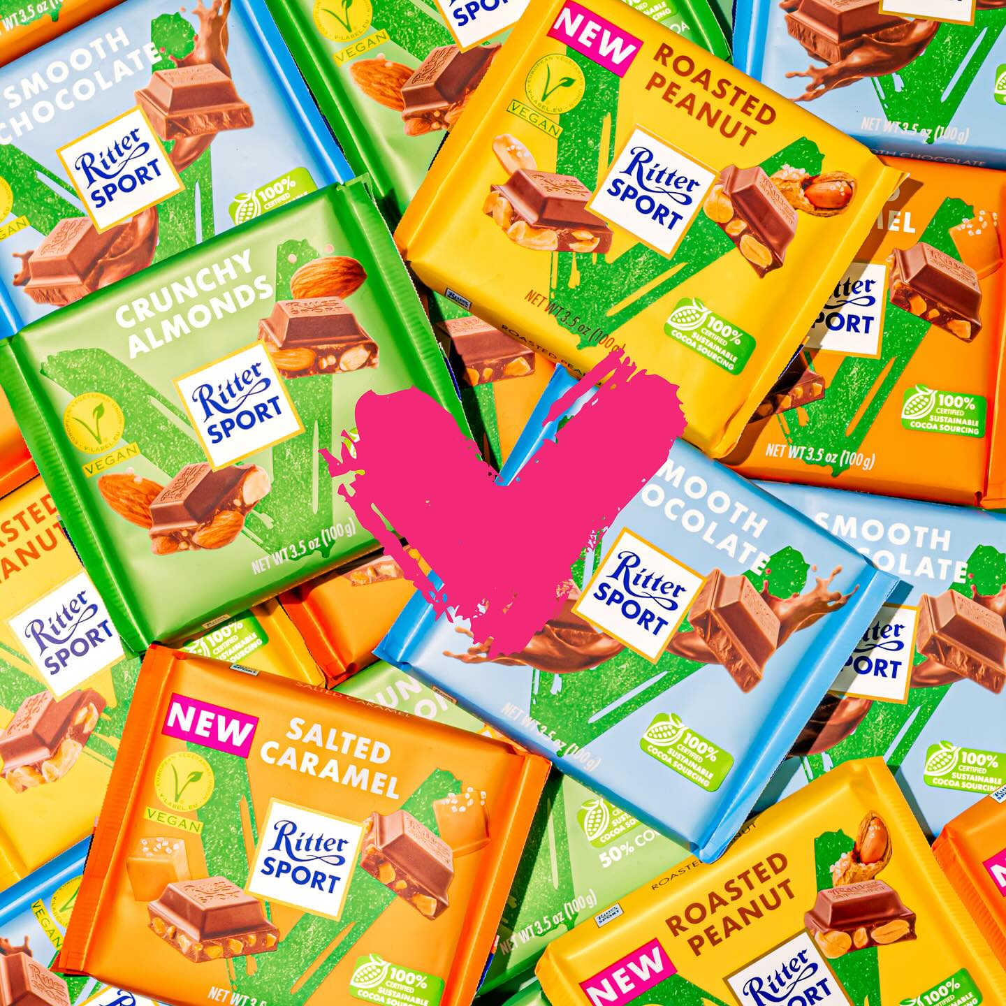 Ritter Sport Roasted Peanut Vegan Chocolate Bar - 100g