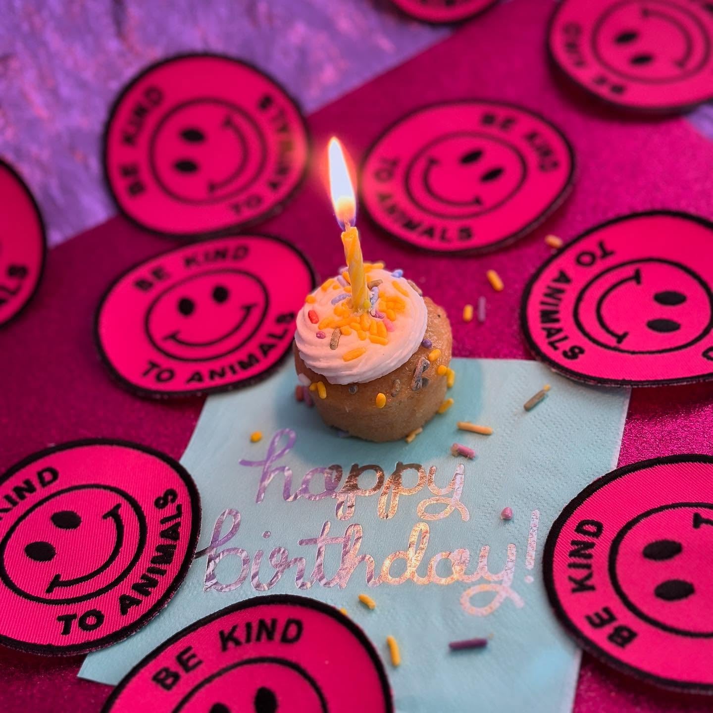 Vegan Power Co 'Be Kind to Animals' Smiley Face Patch