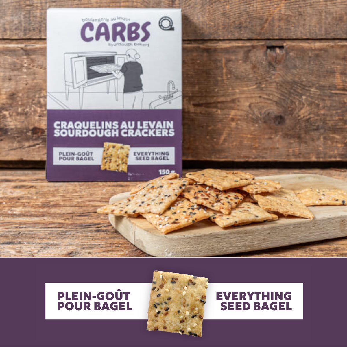 Carbs Everything Bagel Sourdough Crackers - 150g