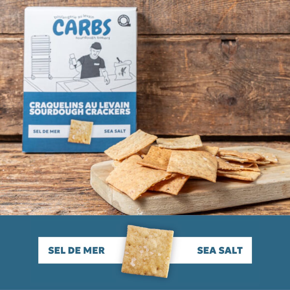 Carbs Sea Salt Sourdough Crackers - 150g