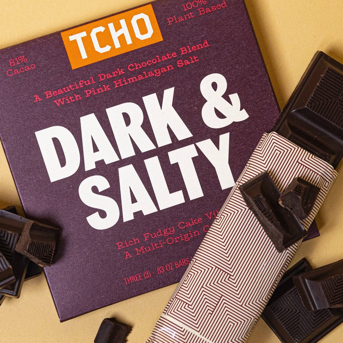 TCHO Dark & Salty Dark Chocolate - 70g