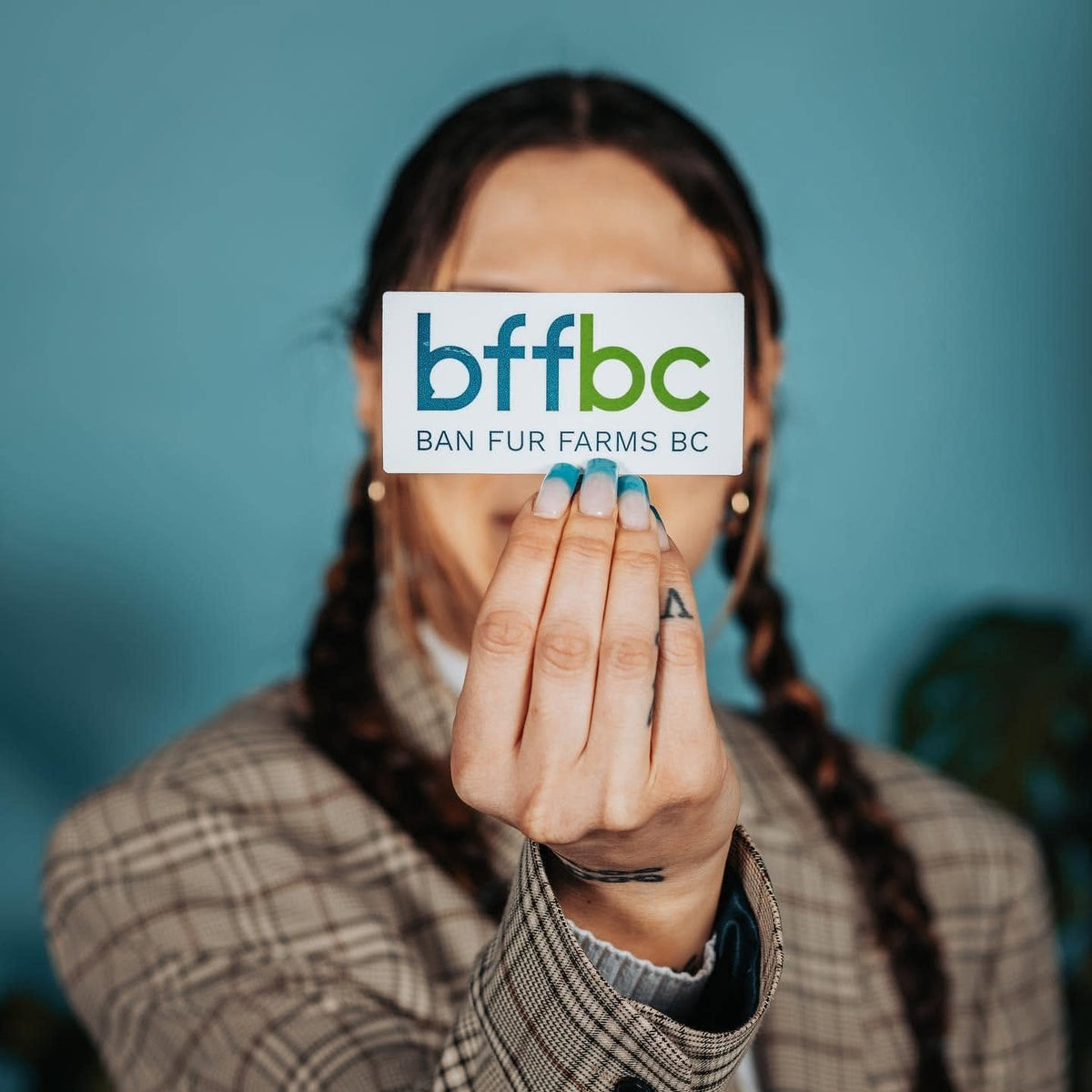Autocollant du logo BFFBC (Ban Fur Farms BC)