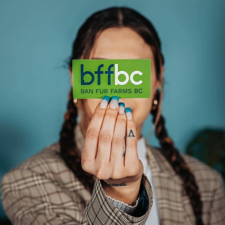 Autocollant du logo BFFBC (Ban Fur Farms BC)