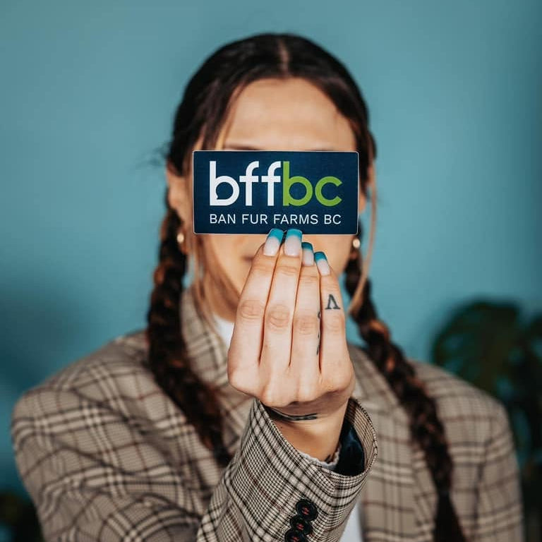Autocollant du logo BFFBC (Ban Fur Farms BC)