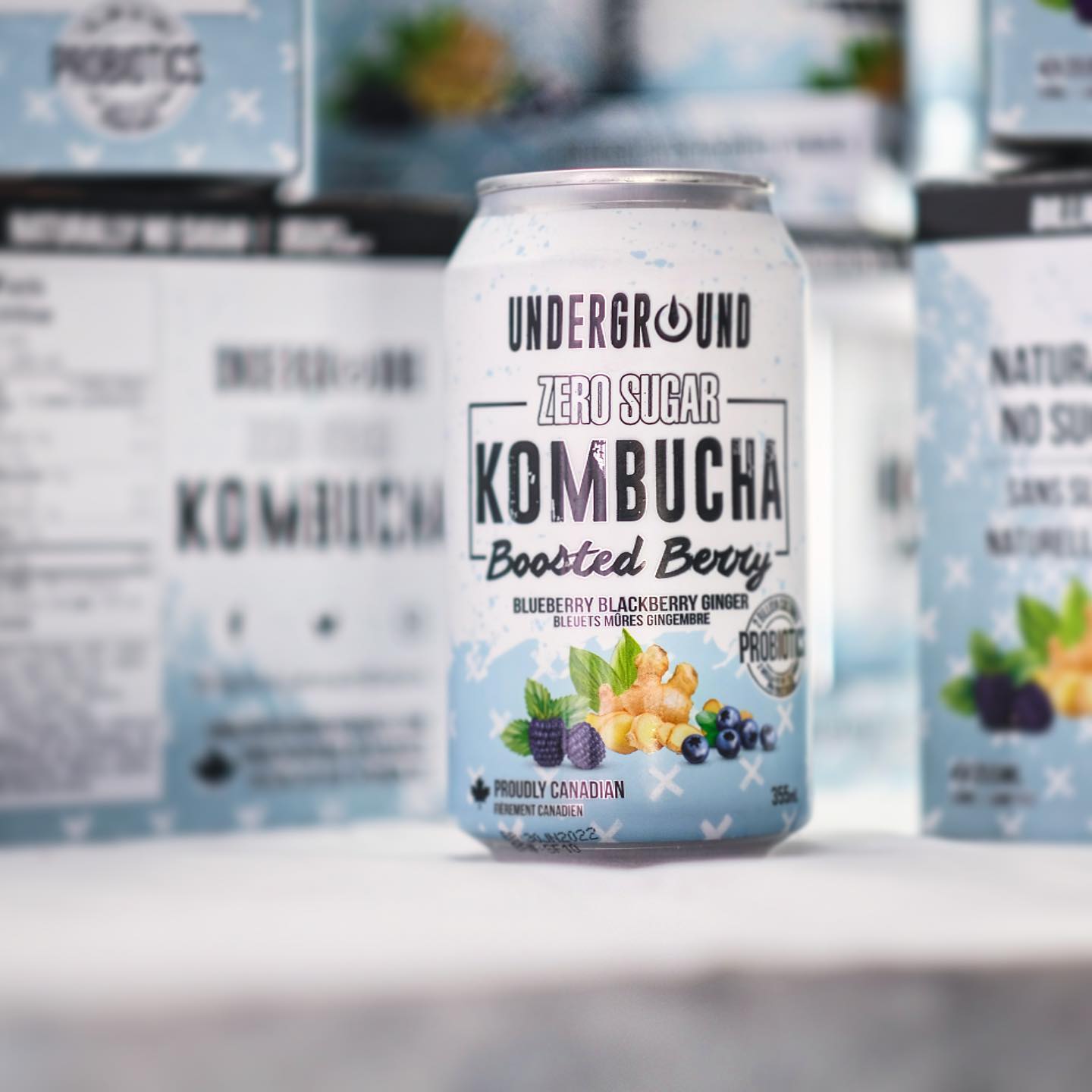 UnderGround Boosted Berry Zero Sugar Kombucha - 355ml