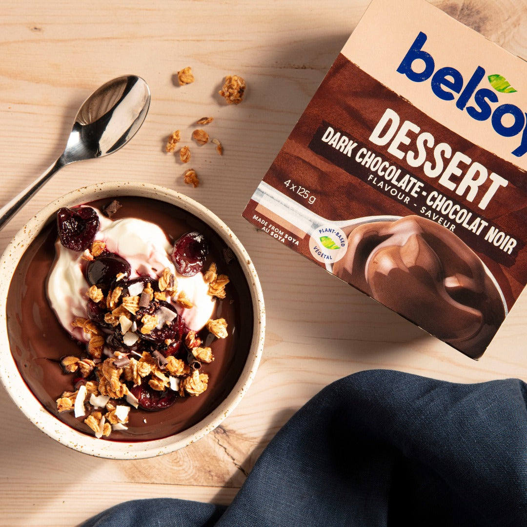 Pudding au chocolat noir Belsoy - 4x 125g