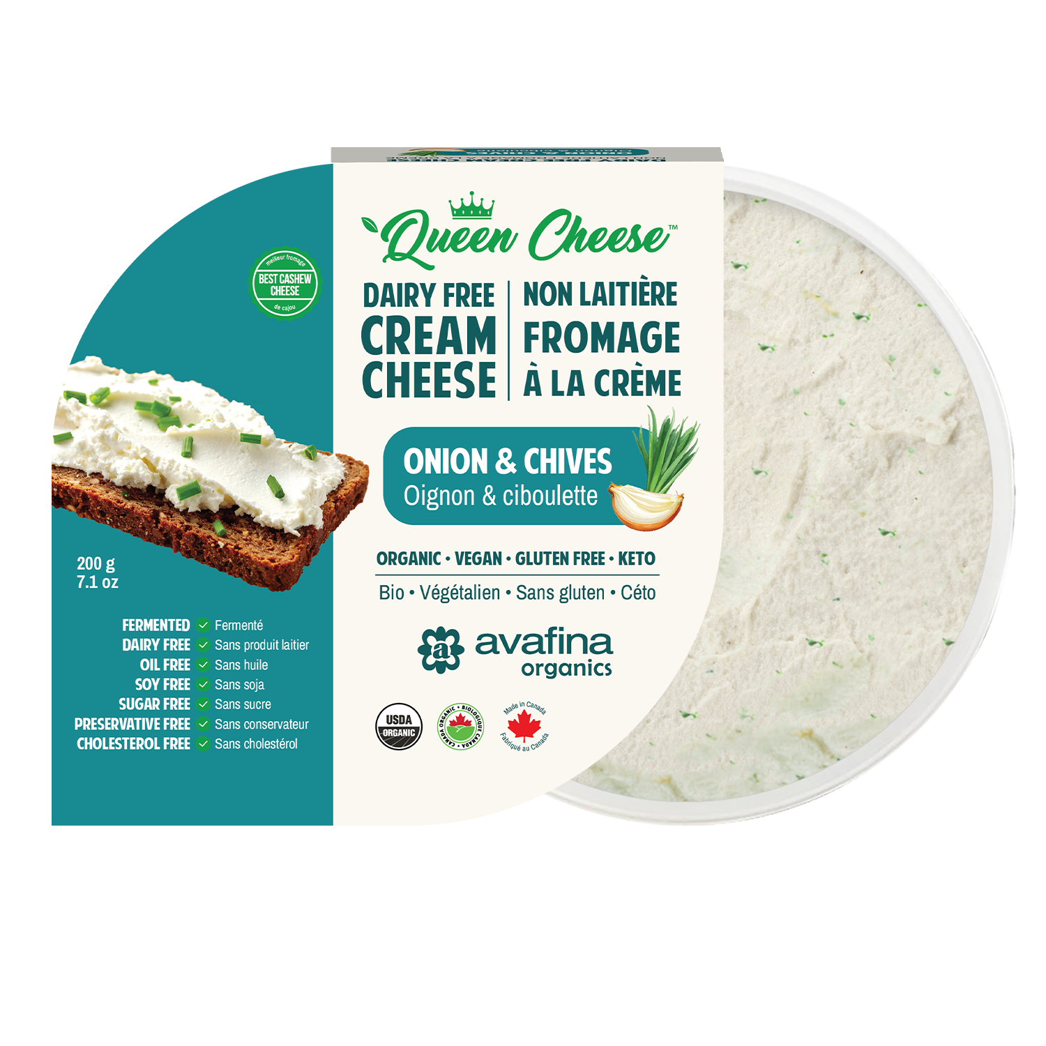 Avafina Organics Onions and Chives Cream Cheese - 200g
