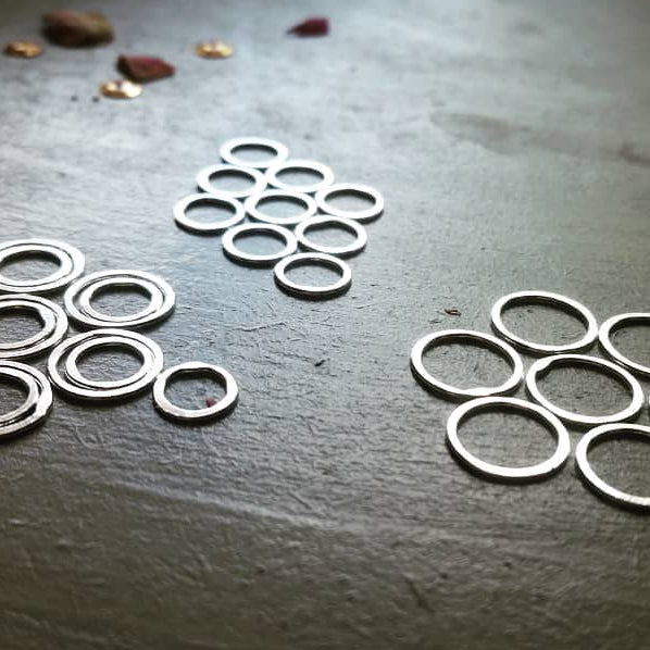 CLEARANCE - Feather Roof 'Why I'm Vegan' Sterling Silver Ring Stack