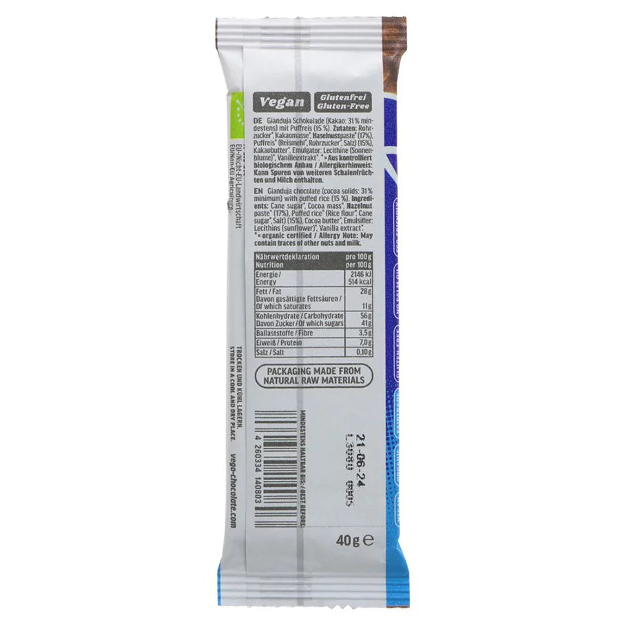 Mini barre de chocolat Vego - 65g