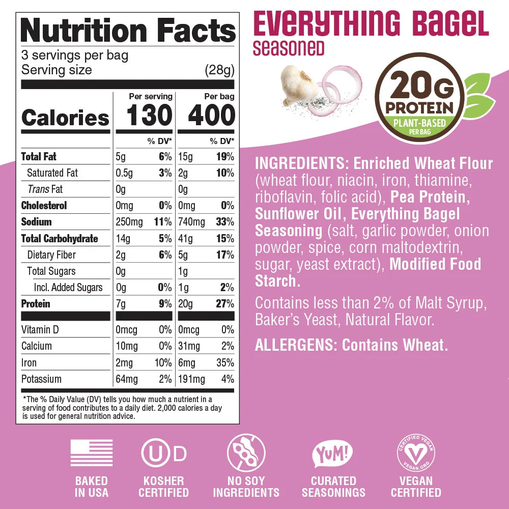 Lenny & Larry's Everything Bagel Fitzels Protein Pretzels - 85g