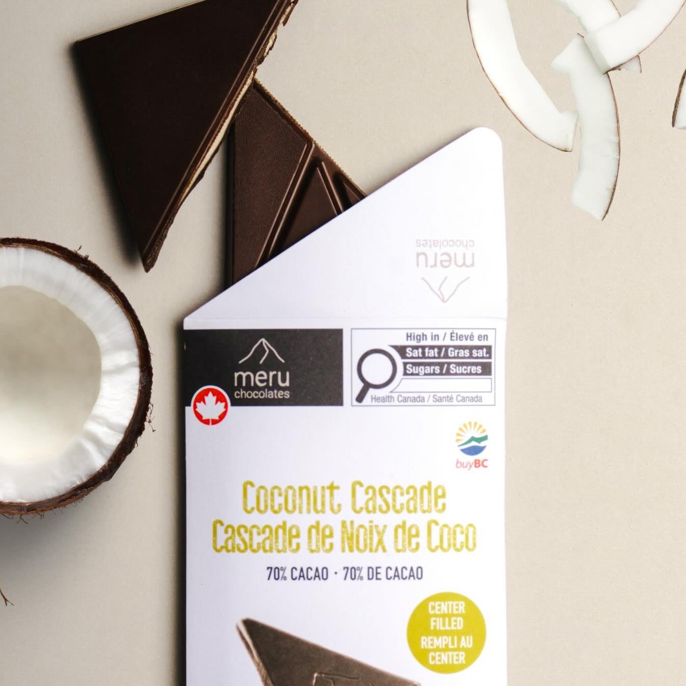 Meru Chocolates Coconut Filled Chocolate Bar - 60g