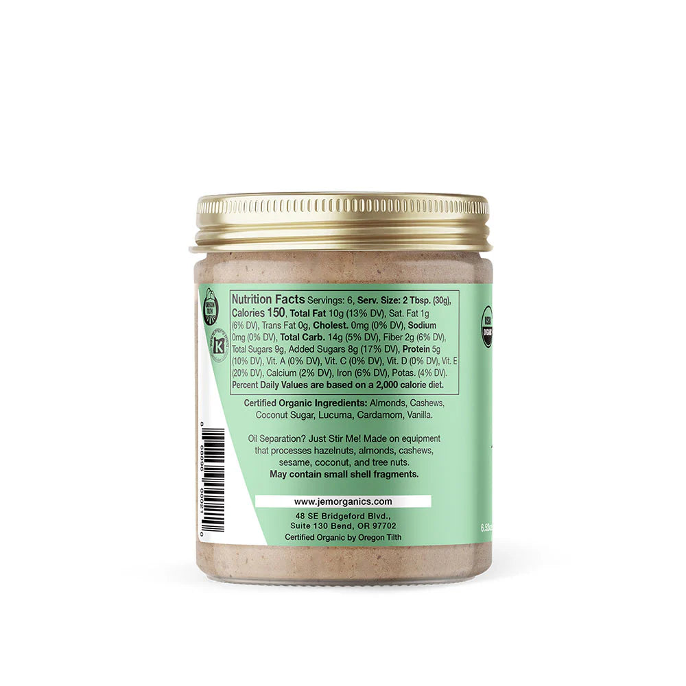 Jem Cashew Cardamom Sprouted Almond Butter - Multiple Sizes