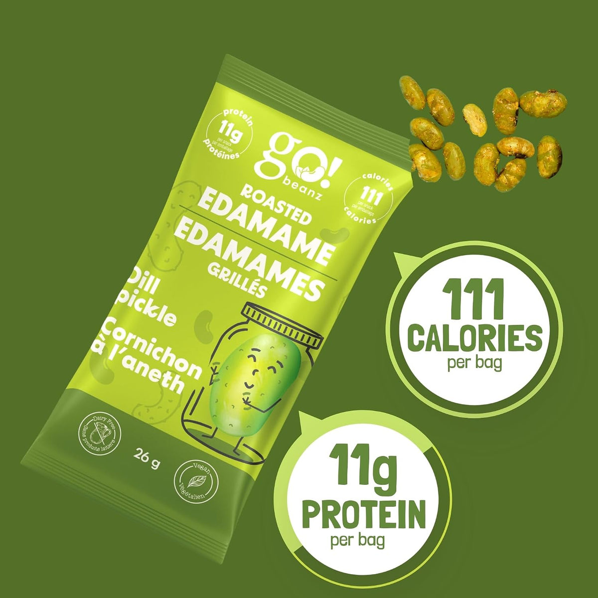 Go! Beanz Dill Pickle Roasted Edamame Beans - 26g