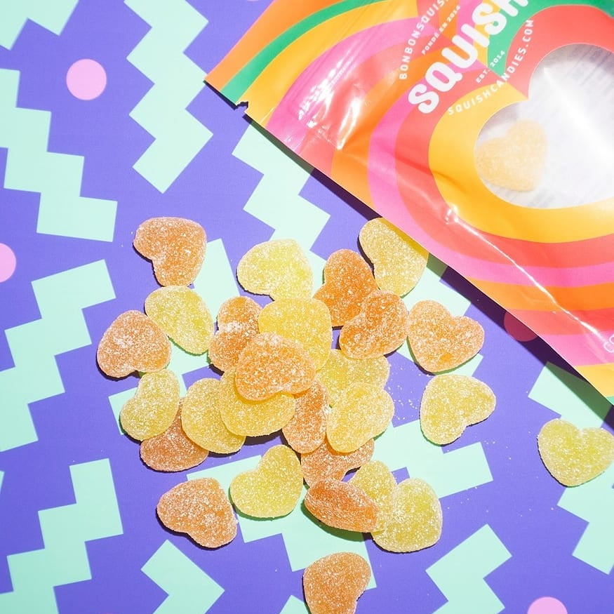 Squish Candies Sour Peach Hearts Gummies - 120g