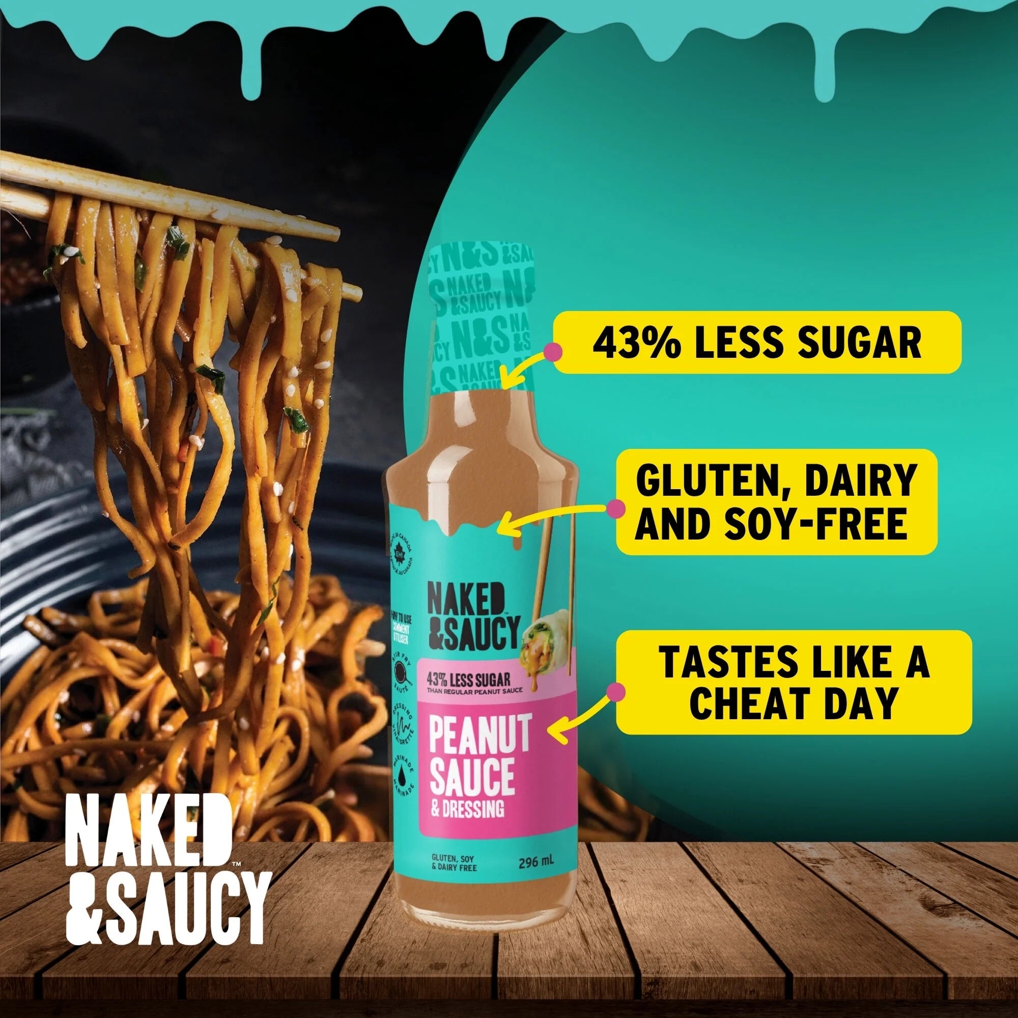 Naked & Saucy Peanut Sauce & Dressing - 296ml