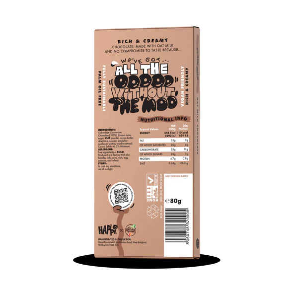 Happi Plain Oat Milk Chocolate - 80g