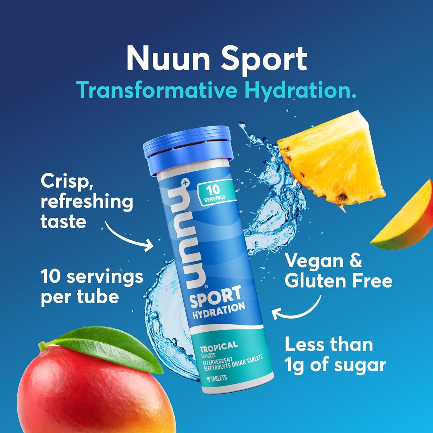 NOUN ノウン　PURE MINERAL DRINK Nuun Sport Tropical - 55g – Vegan Supply