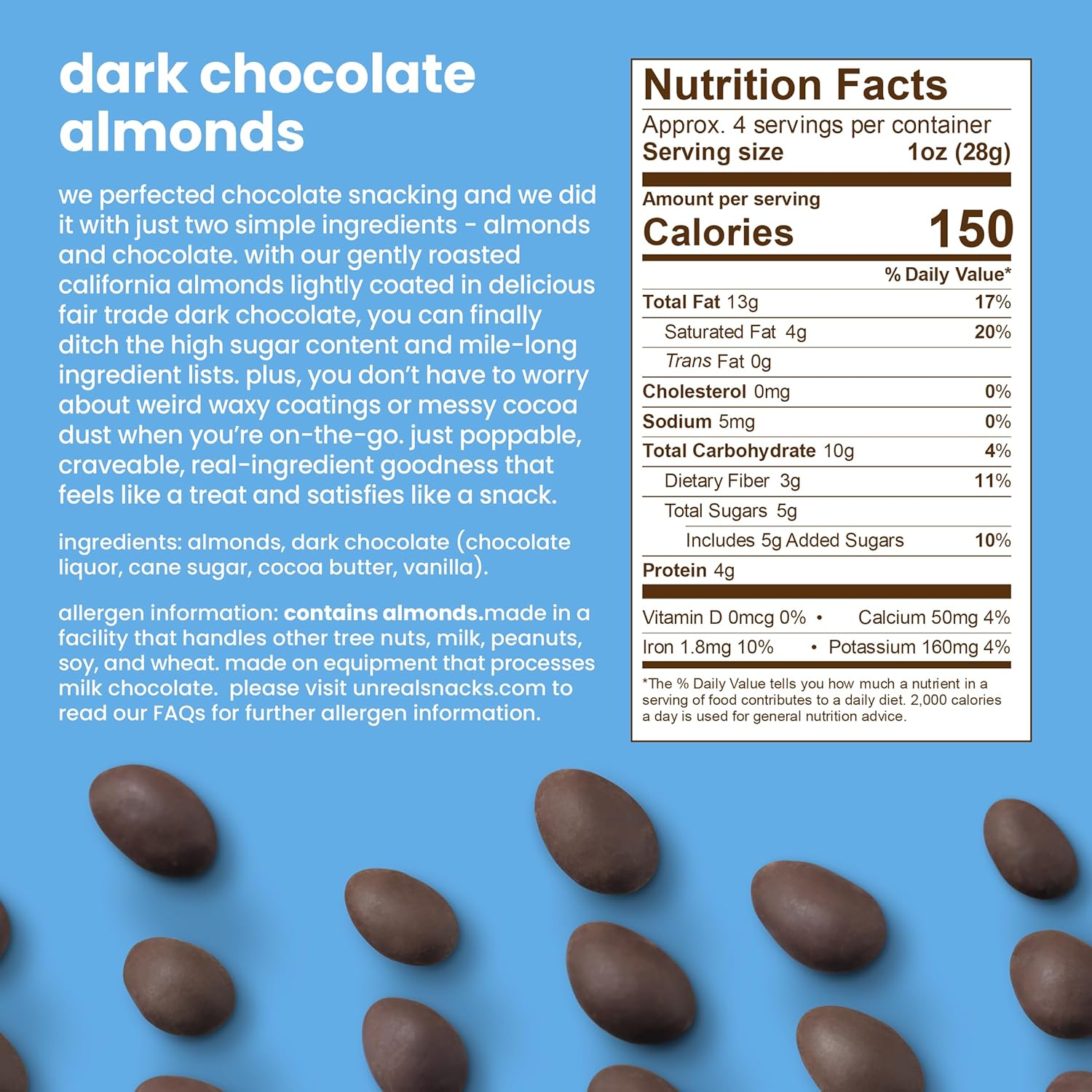 Unreal Dark Chocolate Covered Almonds - 113g