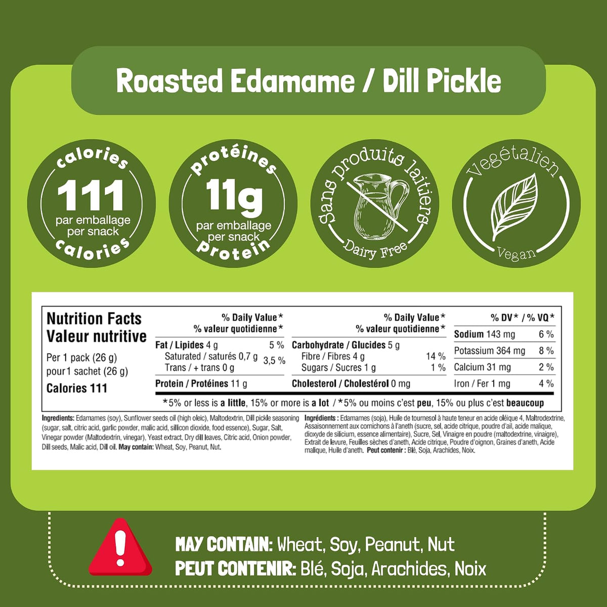 Go! Beanz Dill Pickle Roasted Edamame Beans - 26g