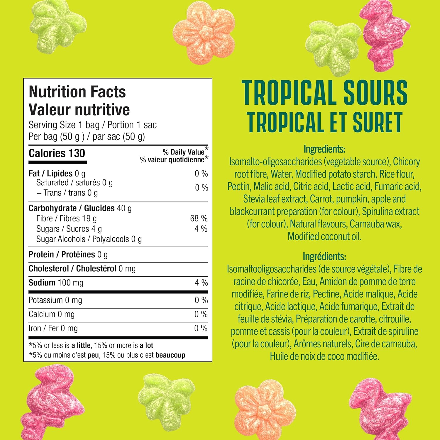 Smart Sweets Tropical Sours Gummies - 50g