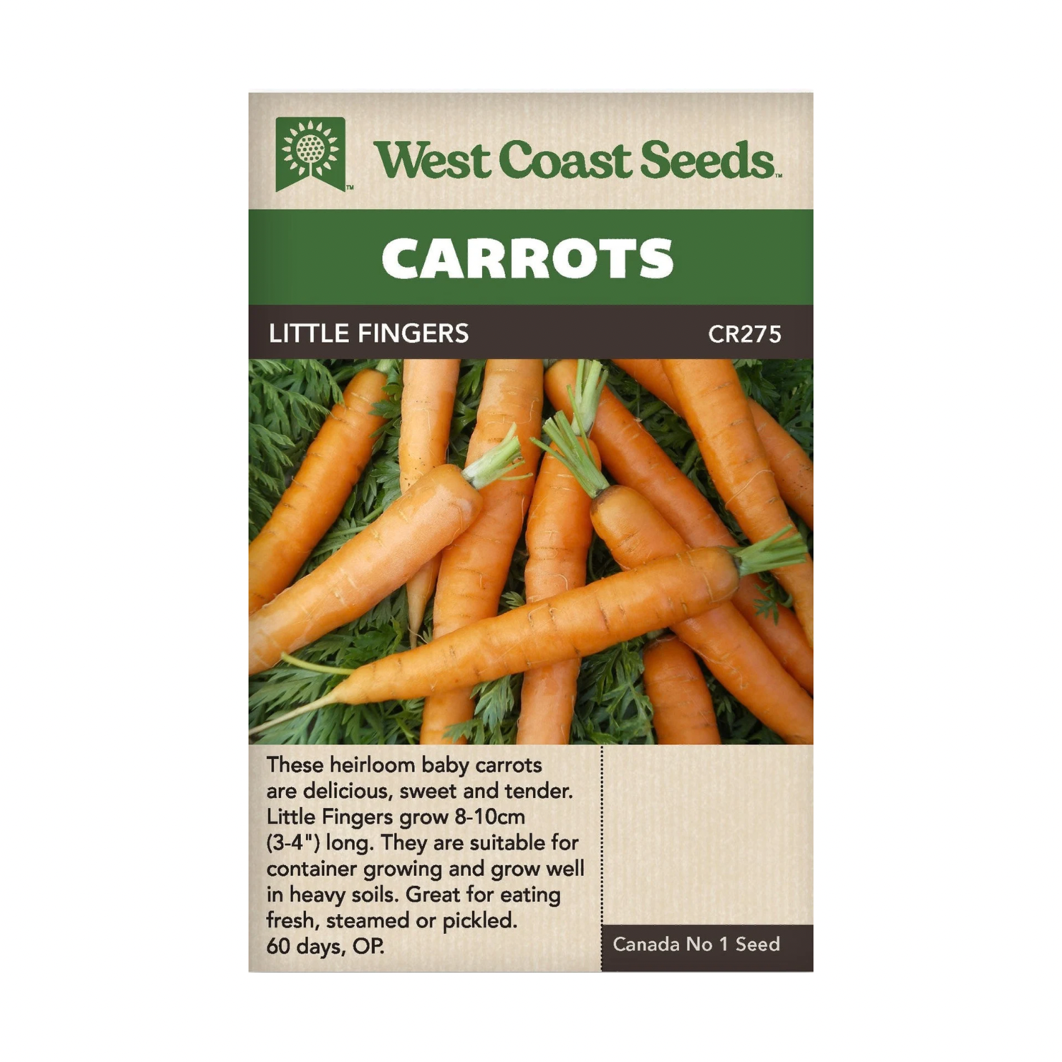 West Coast Seeds Little Fingers Carrot Seeds - 840 Seeds