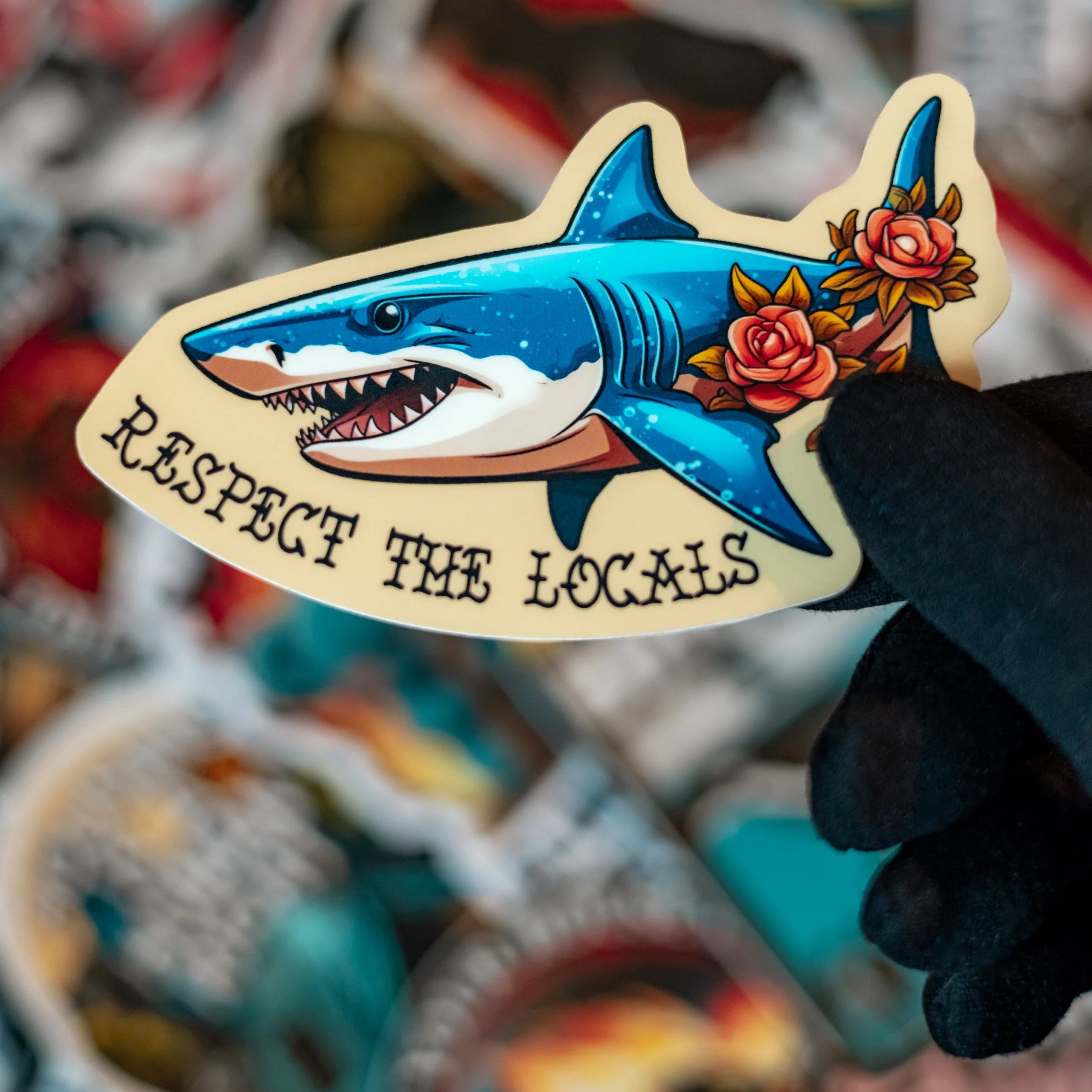 Renegade Stickers 'Respect the Locals' Shark Sticker