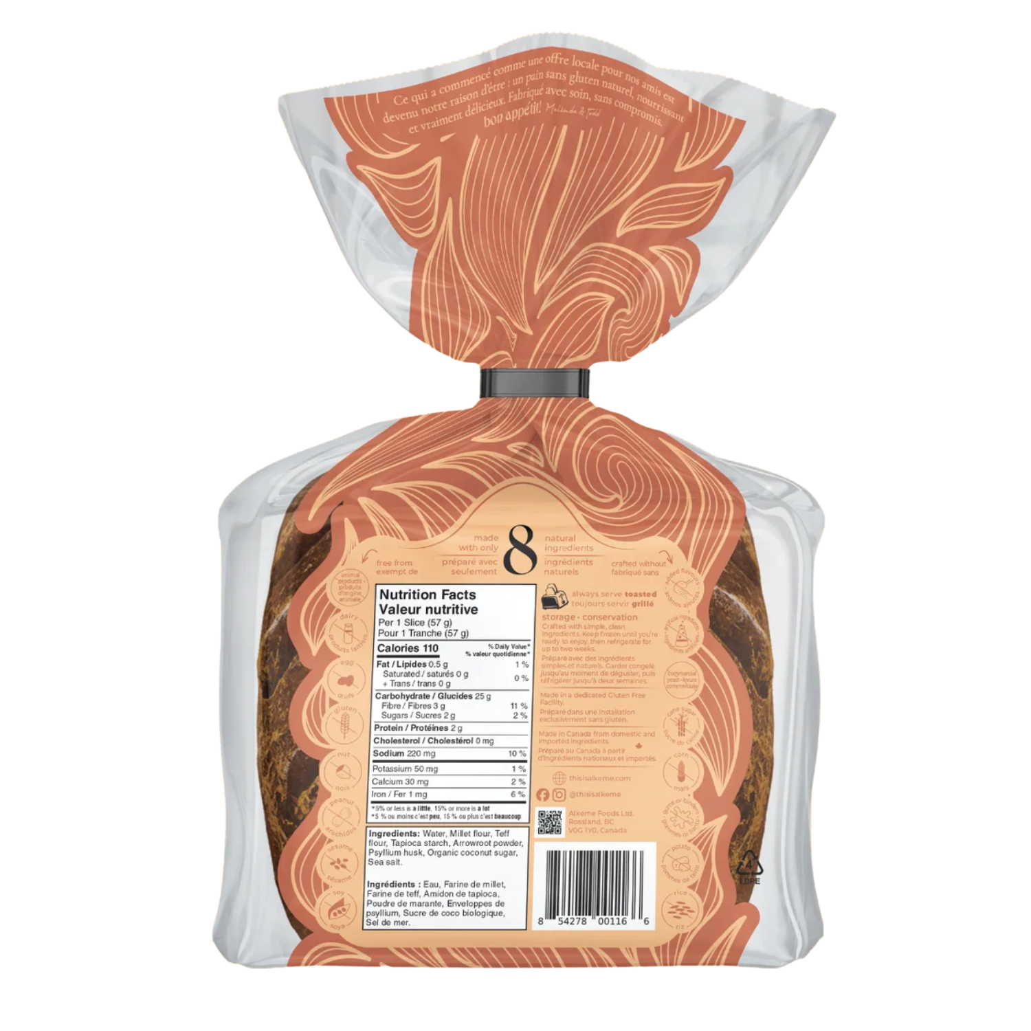 Alkeme Ancient Grains Gluten Free Sourdough Bread - 626g