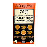 Artisan's Way Orange Ginger 70% Dark Chocolate Bar - 60g