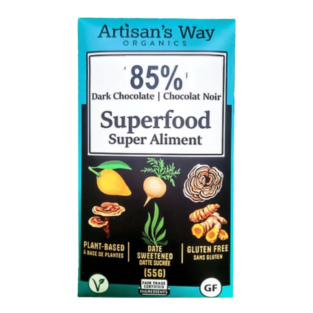 Tablette de chocolat noir 85 % superaliments Artisan's Way - 55 g