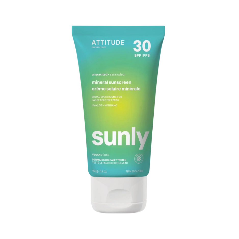 Attitude Sunly Unscented Mineral Sunscreen SPF 30 - 150g