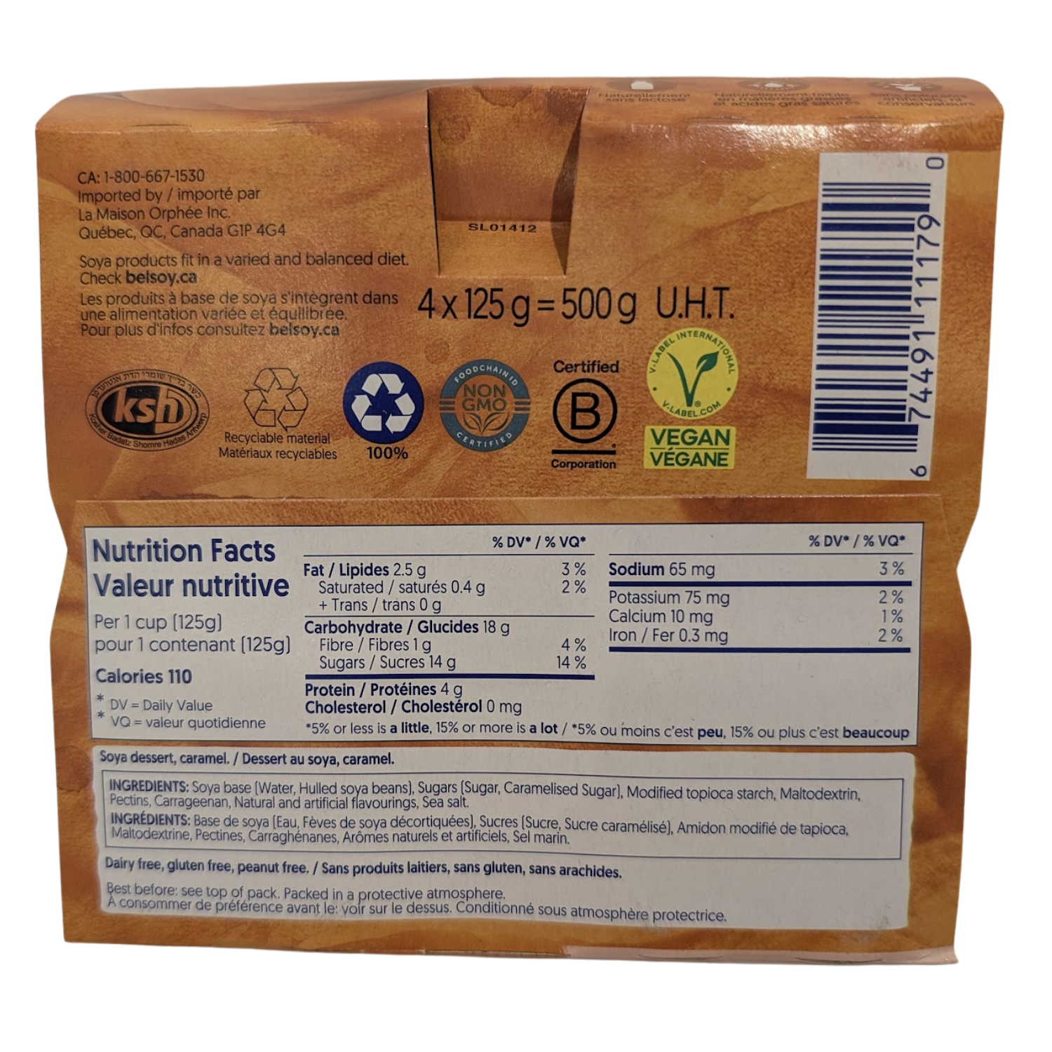 Pouding au caramel crémeux Belsoy - 4x 125g