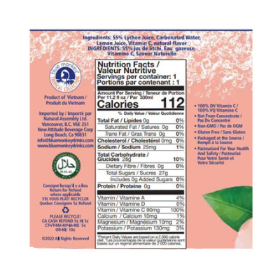 Blue Monkey Sparkling Lychee Juice Drink - 330ml