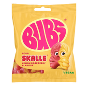 Bubs Sour Lemon Raspberry Skalle - 90g